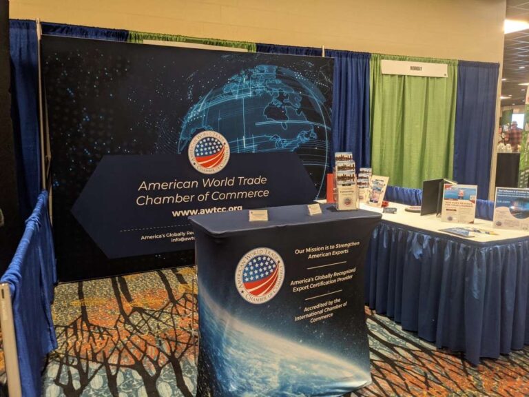 American World Trade Chamber of Commerce convention booth