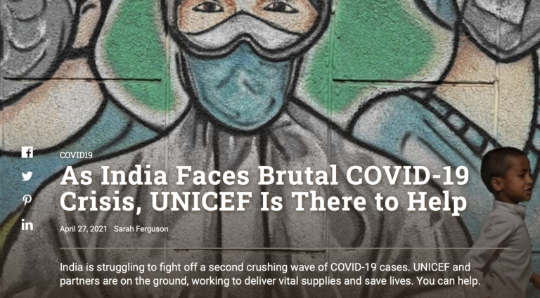 As India faces brutal COVID-19 crisis, UNICEF is there to help